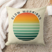 Slow Mornings - Retro Sunset Throw Pillow クッション (ブランケット)