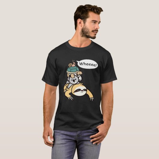 Slow Moving Sloth Turtle Koala Snail Family Race Tシャツ (正面フル)