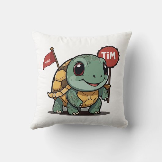 Slow Progress Is Still Progress – Cute Kawaii Turt クッション (裏面)
