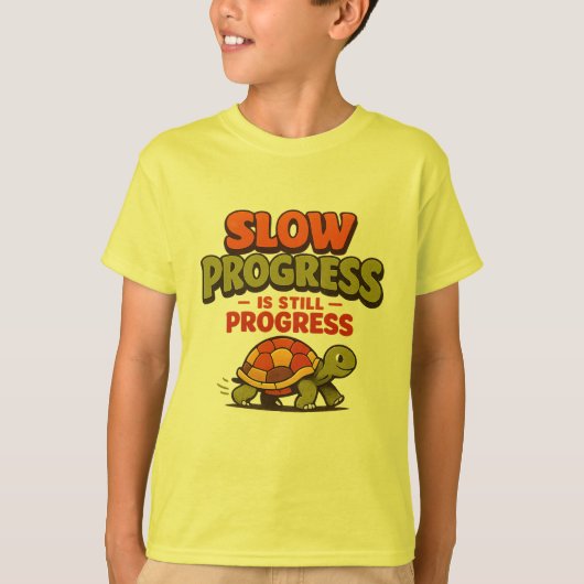 Slow Progress Is Still Progress Turtle Motivation Tシャツ (正面)