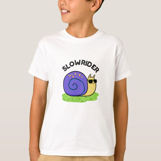 Slow Rider Funny Low Rider Snail Pun Tシャツ (正面)