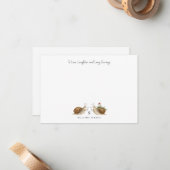 Slow & Steady Snail Wedding | Bride & Groom ノートカード (正面/裏面インサイチュ)