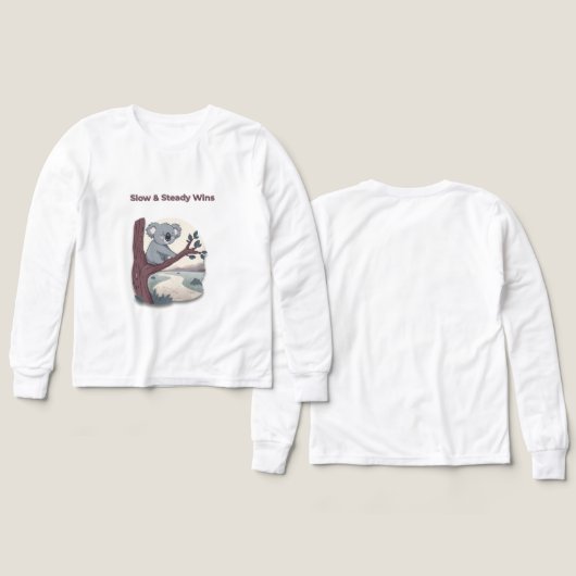 **"Slow & Steady Wins – Motivational Cute Koala "* (デザイン 正面＆背面)