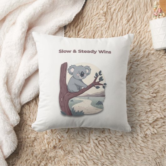 **"Slow & Steady Wins – Motivational Cute Koala "* クッション (ブランケット)