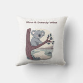 **"Slow & Steady Wins – Motivational Cute Koala "* クッション (裏面)