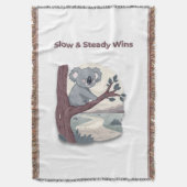 **"Slow & Steady Wins – Motivational Cute Koala "* スローブランケット (正面縦)