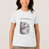 **"Slow & Steady Wins – Motivational Cute Koala "* トライブレンドＴシャツ (正面)