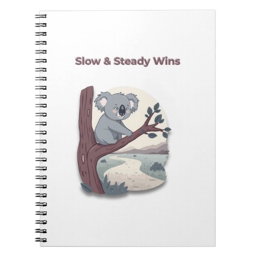 **"Slow & Steady Wins – Motivational Cute Koala "* ノートブック (正面)