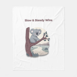 **"Slow & Steady Wins – Motivational Cute Koala "* フリースブランケット