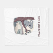 **"Slow & Steady Wins – Motivational Cute Koala "* フリースブランケット (正面(横))