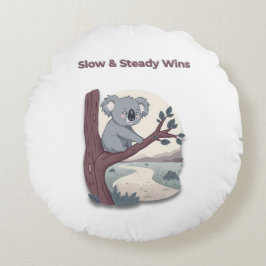 **"Slow & Steady Wins – Motivational Cute Koala "* ラウンドクッション