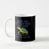 Slow Steady Wins The Race Inner Turtle Pace Funny コーヒーマグカップ (左)