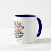 Slow Without Coffee Funny Sloth Mug マグカップ (正面右)