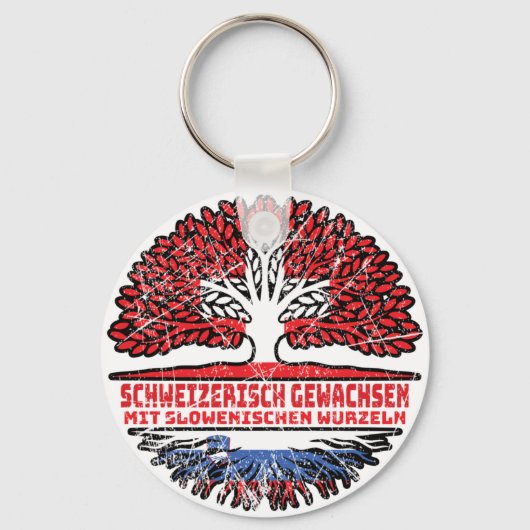 Slowenien Slowenisch Schweizer Schweiz Baum Wurzel キーホルダー (正面)