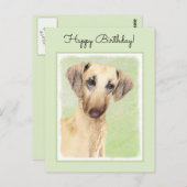 Slowis 絵画s – かわいいオリジナルドッグアート ポストカード (正面/裏面)