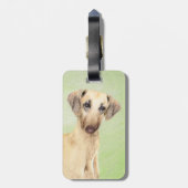 Slowis 絵画s – かわいいオリジナルドッグアート ラゲッジタグ (裏面縦)