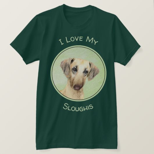 Slowis 絵画s – かわいいオリジナルドッグアート tシャツ (デザイン正面)