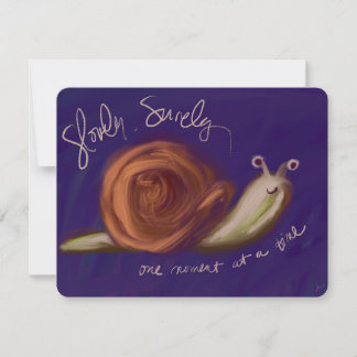 Slowly, Surely Oil Painted Snail Notecard ノートカード