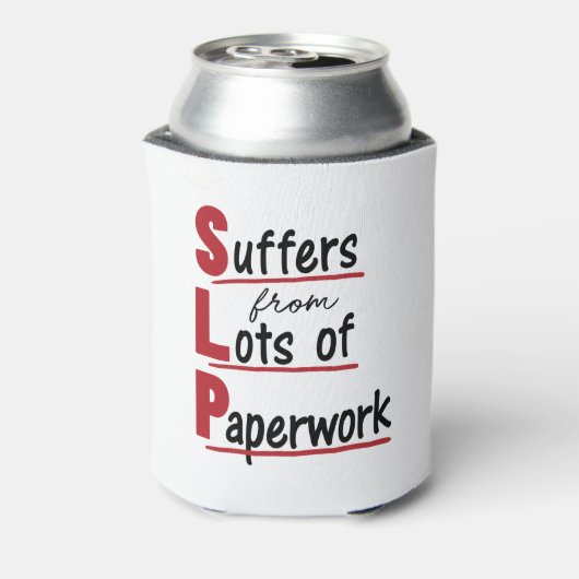 SLPが多くの書類作業のスピーチセラピー 缶クーラー (缶裏面)