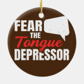 SLPの舌を抑えるデザインを恐れる セラミックオーナメント (裏面)