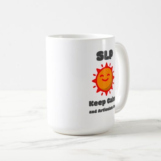 SLPの静保かなマグカップ上の明確な発言 コーヒーマグカップ (正面右)