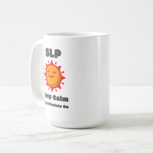 SLPの静保かなマグカップ上の明確な発言 コーヒーマグカップ (正面左)