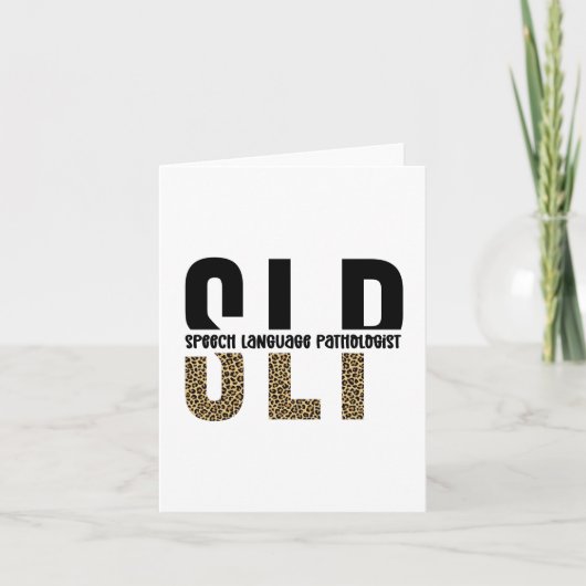 SLPチータープリント言語病理学者ギフト カード (正面)