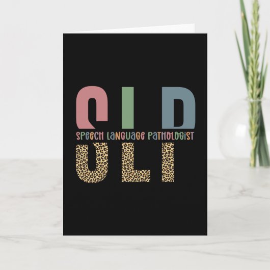 SLPチータープリント言語病理学者ギフト カード (正面)