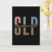 SLPチータープリント言語病理学者ギフト カード (黄色い花)