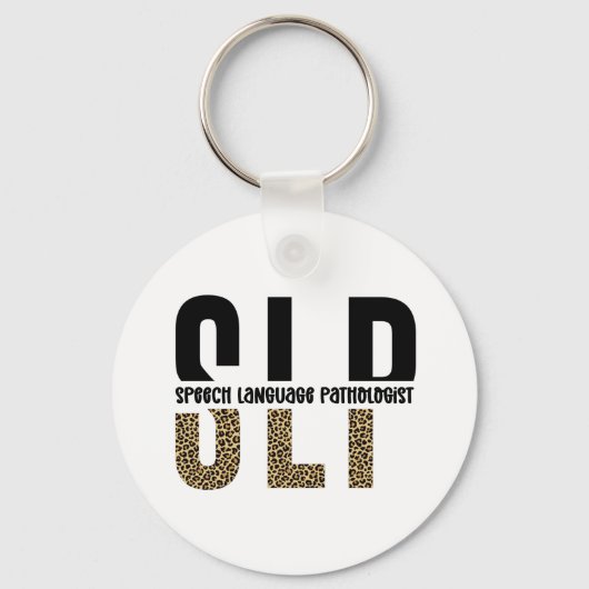 SLPチータープリント言語病理学者ギフト キーホルダー (正面)