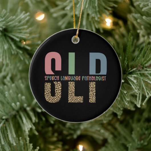 SLPチータープリント言語病理学者ギフト セラミックオーナメント (ツリー)