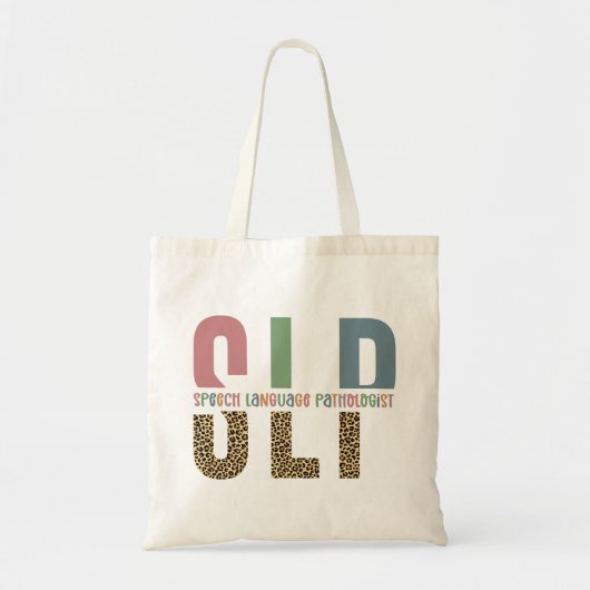 SLPチータープリント言語病理学者ギフト トートバッグ (正面)