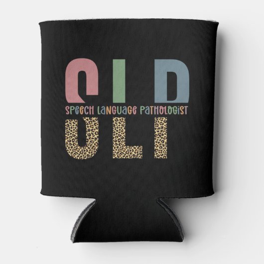 SLPチータープリント言語病理学者ギフト 缶クーラー (正面)