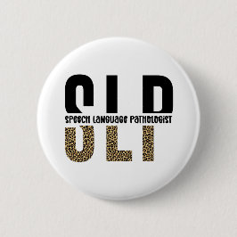 SLPチータープリント言語病理学者ギフト 缶バッジ