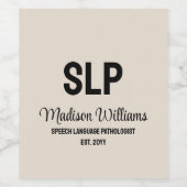 SLPパーソナライズされた言語病理医ギフト ワインラベル (シングルラベル)