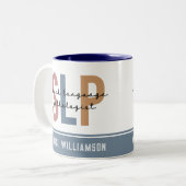 SLPパーソナライズされた言語病理学者 ツートーンマグカップ (正面左)