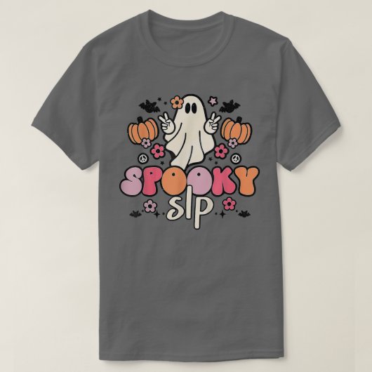 SLP不気味レトロGroovyハロウィーン言語言語 Tシャツ (デザイン正面)
