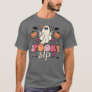 SLP不気味レトロGroovyハロウィーン言語言語 Tシャツ