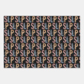 SLP言語病理医レトロパターン ラッピングペーパーシート (正面2)