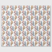 SLP言語病理医レトロパターン ラッピングペーパー (フラット)