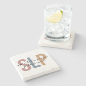 SLP言語病理医レトロ ストーンコースター (横)