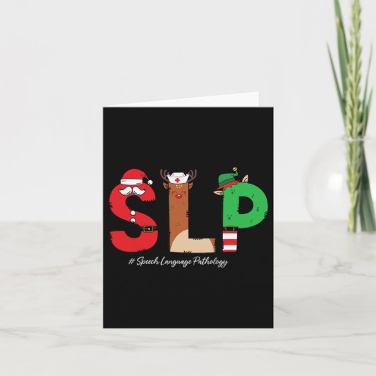 Slp言語病理学者クリスマスSlpサン カード (正面)