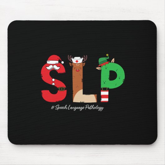 Slp言語病理学者クリスマスSlpサン マウスパッド (正面)