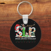 SLP言語病理学者サンタクリスマス キーホルダー (正面)