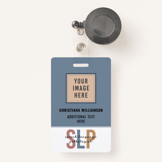 SLP言語病理学者 バッジ (正面リトラクタブル付き)