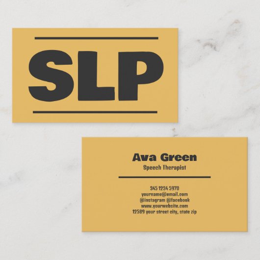 SLP言語病理学者 名刺 (正面/裏面)