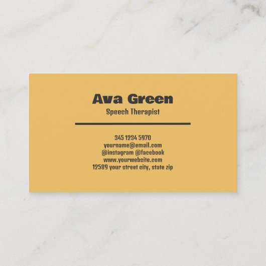 SLP言語病理学者 名刺 (裏面)