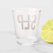 SLP音声病理医レオパード印刷タイポグラフィ ショットグラス (裏面)