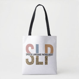 SLP音声病理医レオパード印刷タイポグラフィ トートバッグ