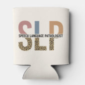 SLP音声病理医レオパード印刷タイポグラフィ 缶クーラー (裏面)